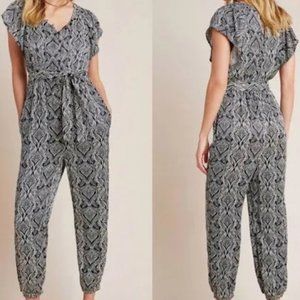 Anthropologie Zadie Satin Paisley Boho Jumpsuit